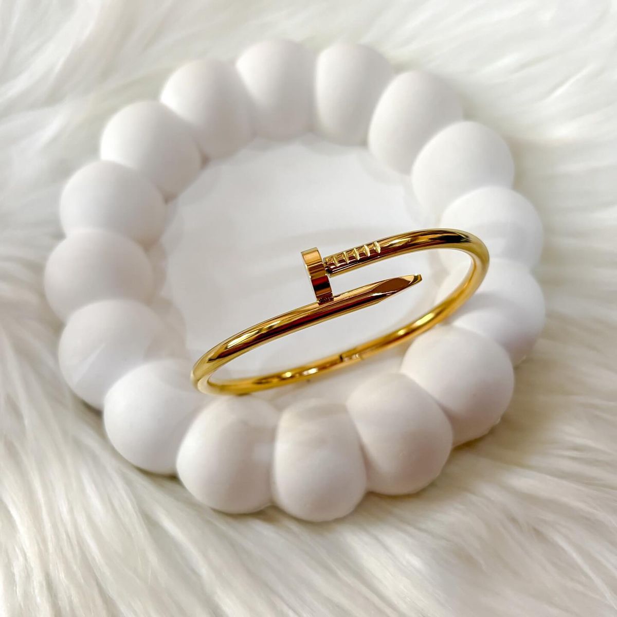 Luxury Handcuff Bracelets – Cartier & Nail Pregio Variations, 18K Gold-Plated